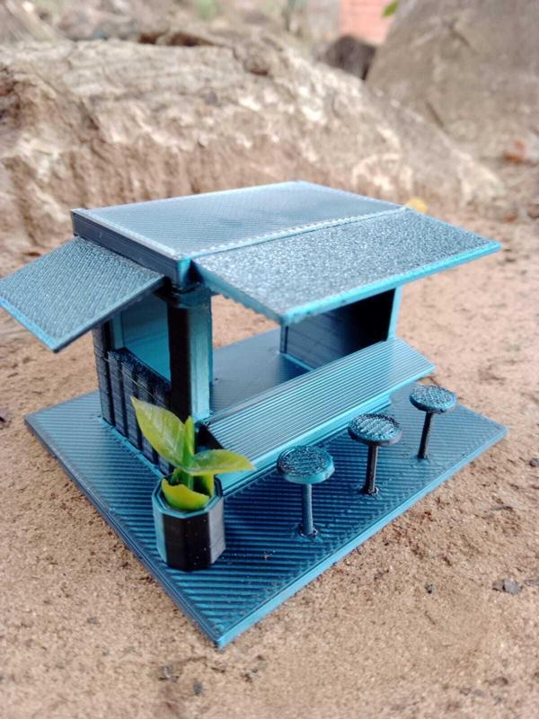 Modular 3D Kiosk Model for Printing - Split into Parts