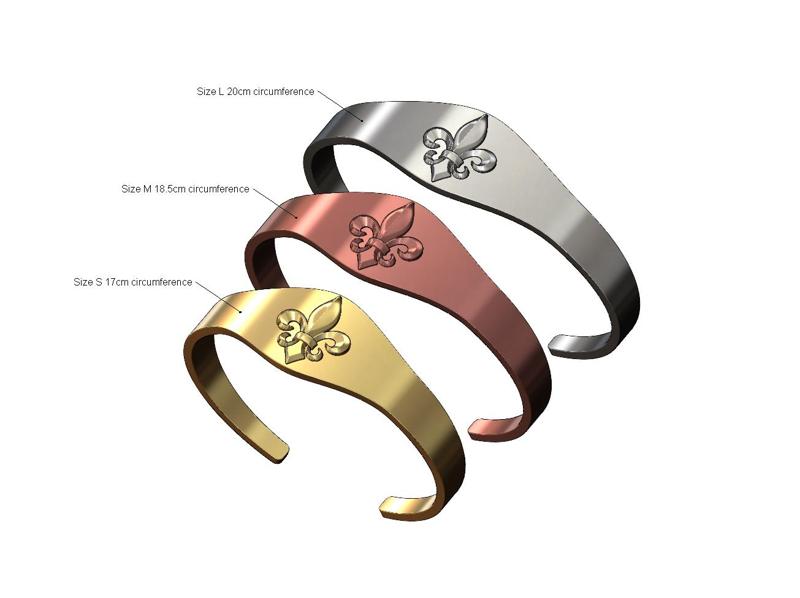 Lis flower cuff bracelet 3D print model
