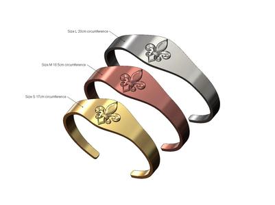 Lis flower cuff bracelet 3D print model