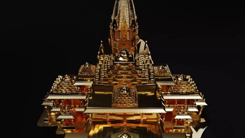 Ram Mandir - Ram Temple  Signet Ring For 3D Print