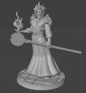 Human Wizard – 32mm Fantasy Miniature STL for Tabletop RPGs (D&D, Pathfinder)