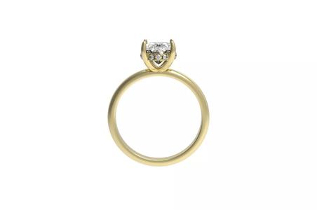 Engagement ring with hidden halo