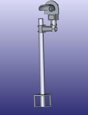 Single-chamber railway crossing signal.