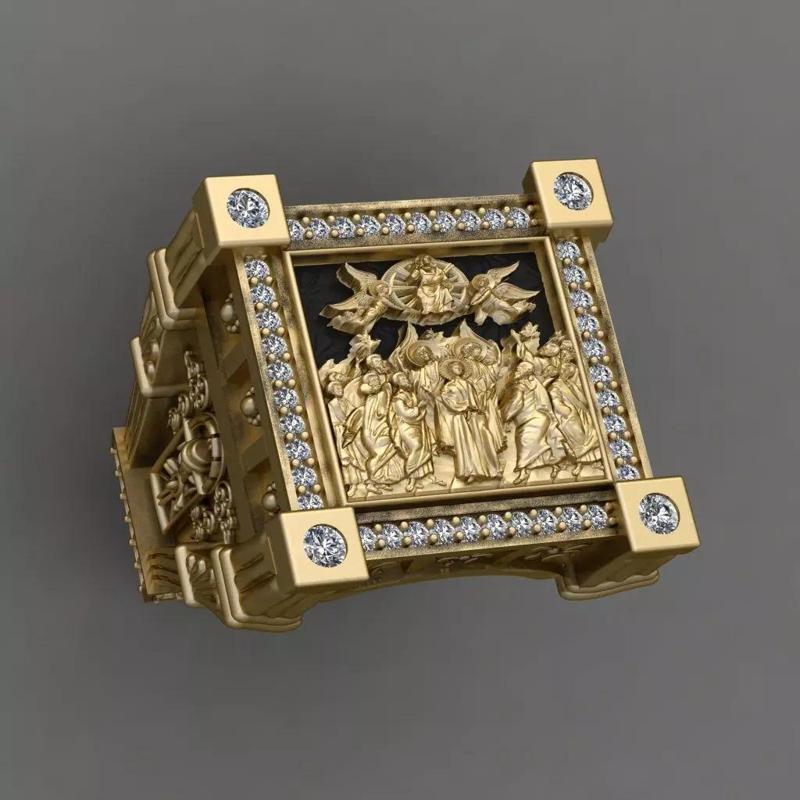 RELIGION ICON Ascension of Our Lord Ring 3D print Model