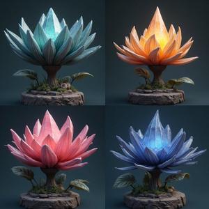 Mystical Bloom: 4-Color Fantasy Plant - BuildWorlds