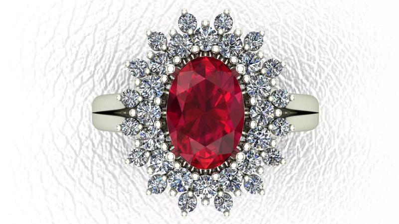 Quintan engagement ring 3d model 3d print model