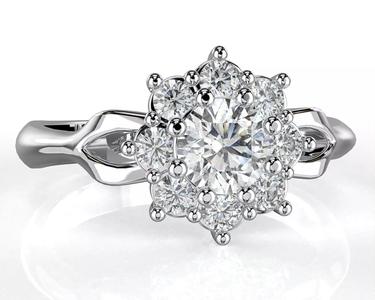 Printable jewelry ring with stone 4mm 025ct- STL ready to print