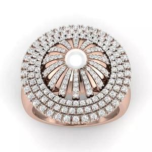Ring 3dm stl render detail gold with pearls and diamonds