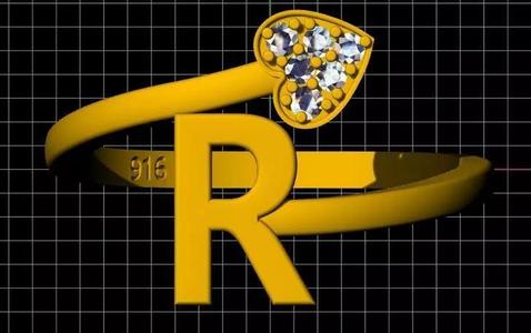 R letter ring 3dm file