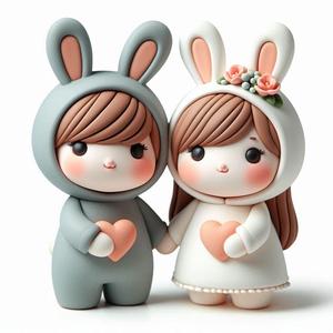 Cute Boy and Girl Holding Heart – 3D Printable Valentine’s Day Couple Figurine