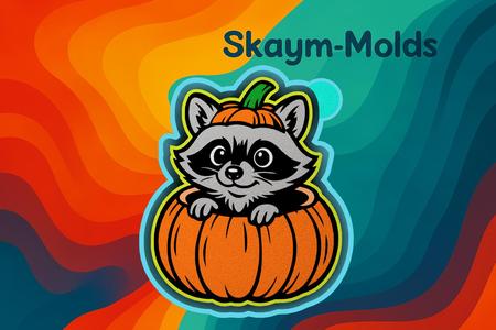 🎃🦝 Raccoon in a Pumpkin Design Mold – Freshie, Ornament, Resin & Candle Mold