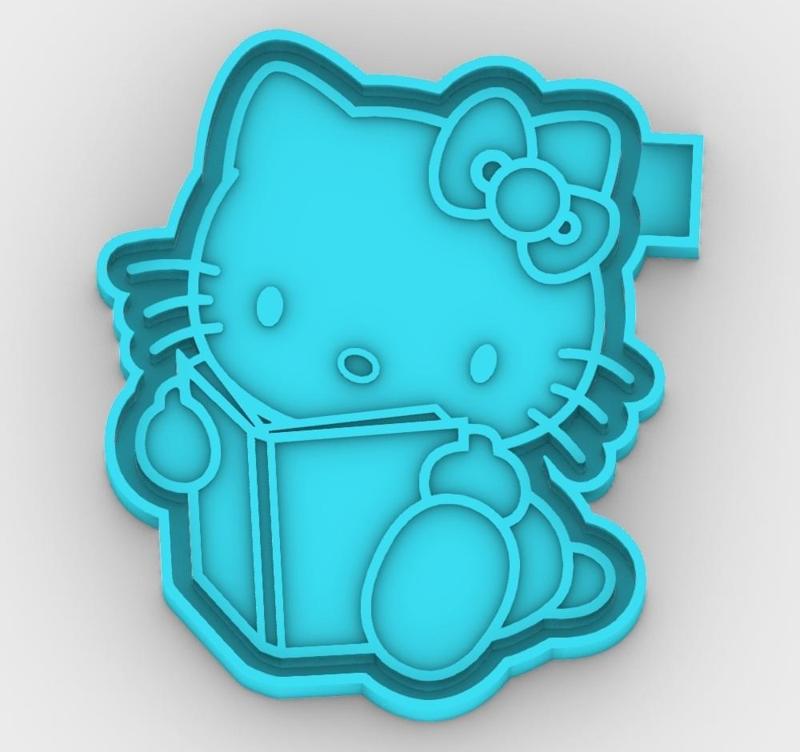 Hello Kitty reading a book - freshie mold - STL for silicone mold