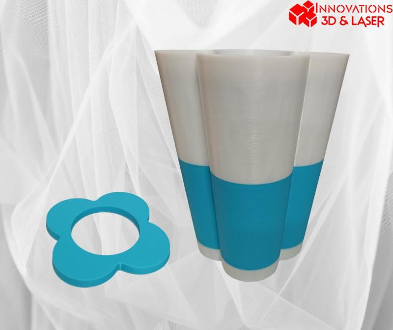 3D Vase with Cap - 200mm x 144mm