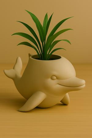 2 Dolphin Planter – Realistic 3D Printable Marine Pot
