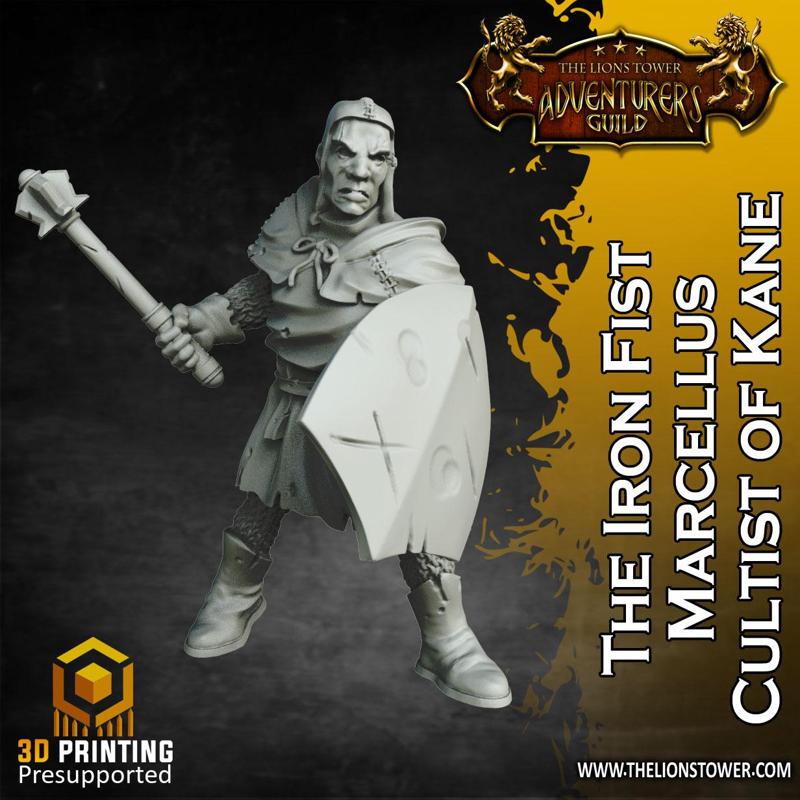 The Iron Fist, Marcellus - Cultist of Kane (32mm scale, Pre-supported miniature)