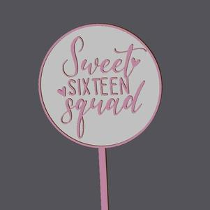 Cake Topper - Sweet 16 - Squad