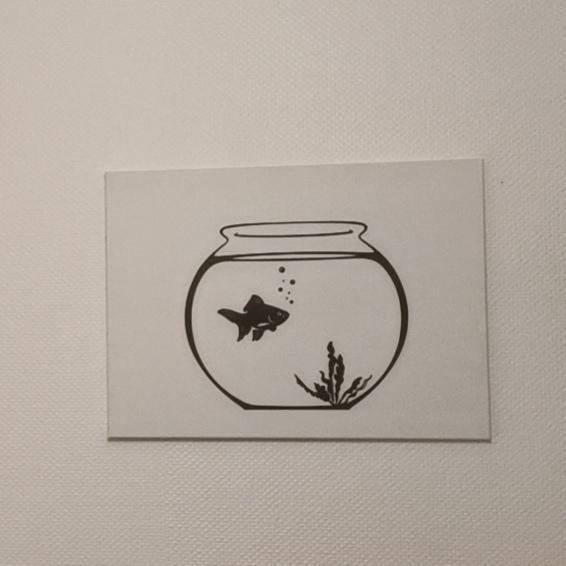 Aquarium silhouette with fish and seaweed