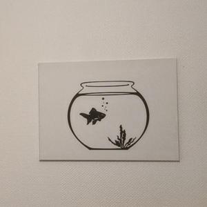 Aquarium silhouette with fish and seaweed