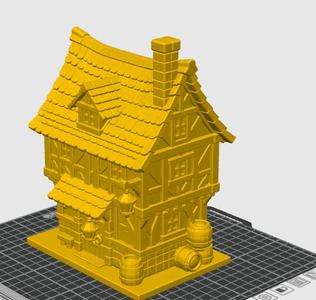 Tavern House - 3D model for printing (medieval fantasy)