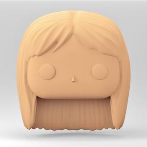 Stylized Chibi / POP Head STL | 3D Print File | WH_5-4 | Long straight hair