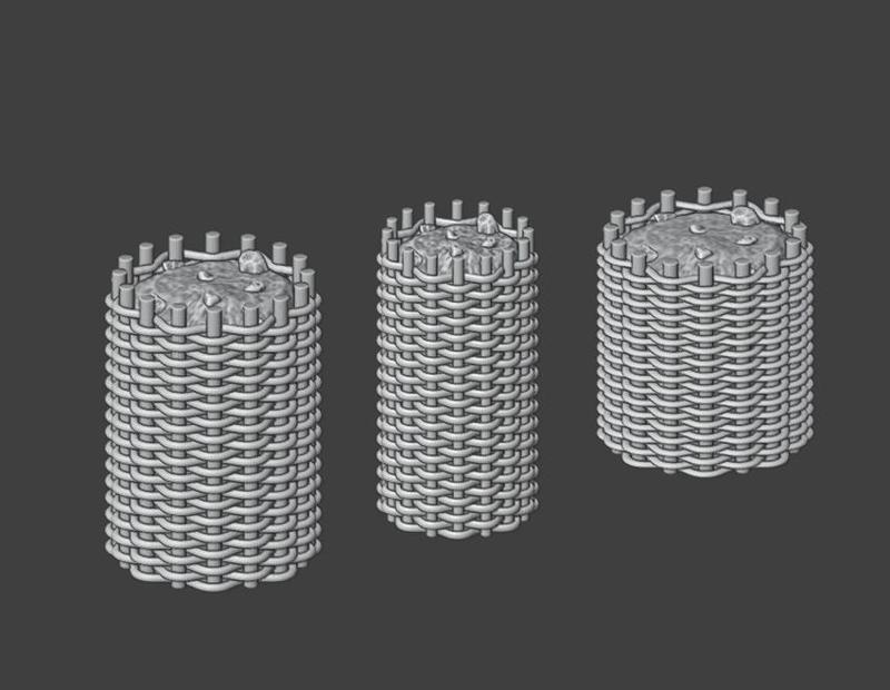 Historical Wicker Gabions STL | 3D Printable Siege Terrain for Tabletop Wargaming and Dioramas