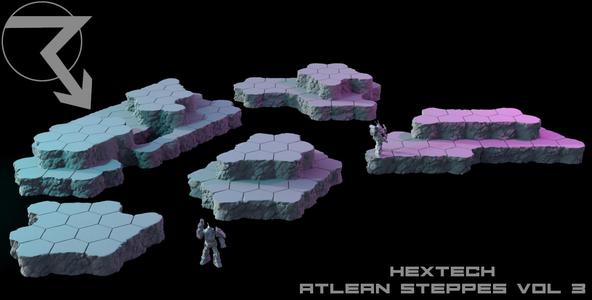 HEXTECH - Hex Hills - Grasslands Map Pack (Battletech Compatible)