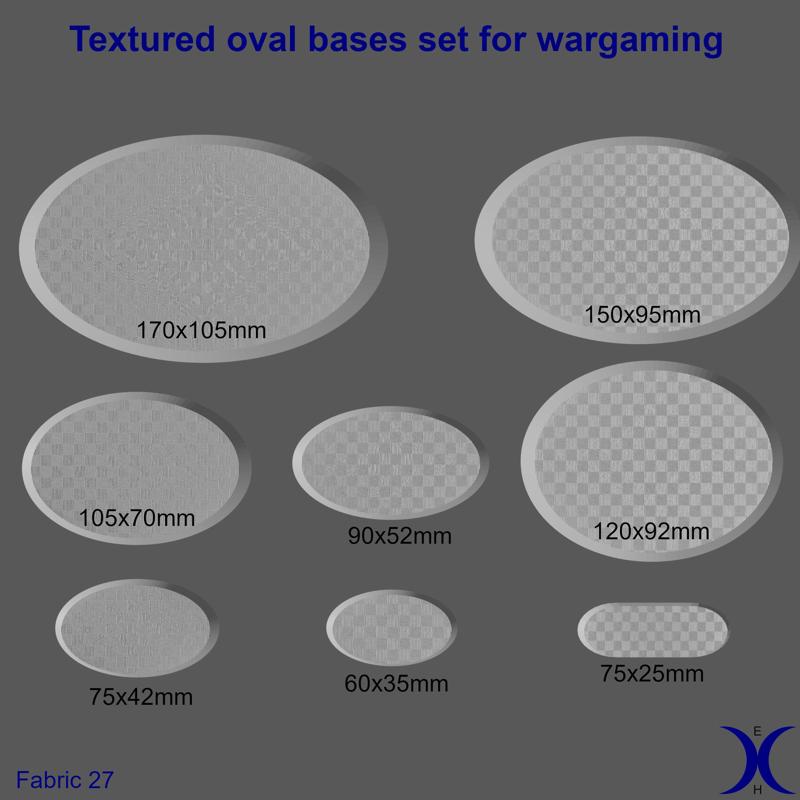 Oval Bases Set – Fabric 27 Texture (60–170MM) | Perfect For Tabletop Wargames & RPG's