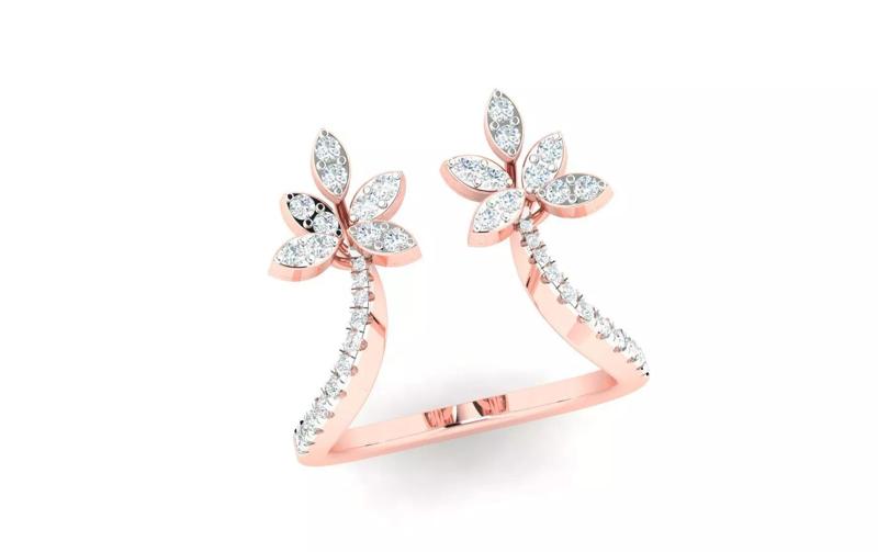 Solitaire Engagement Wedding Ring Open End Ring