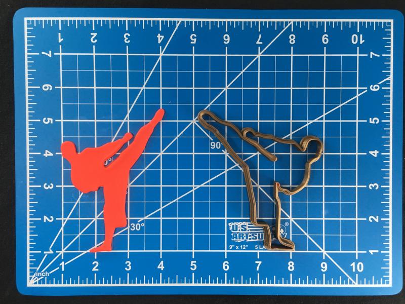 Karate Silhouette Cookie Cutters Multiple Sizes