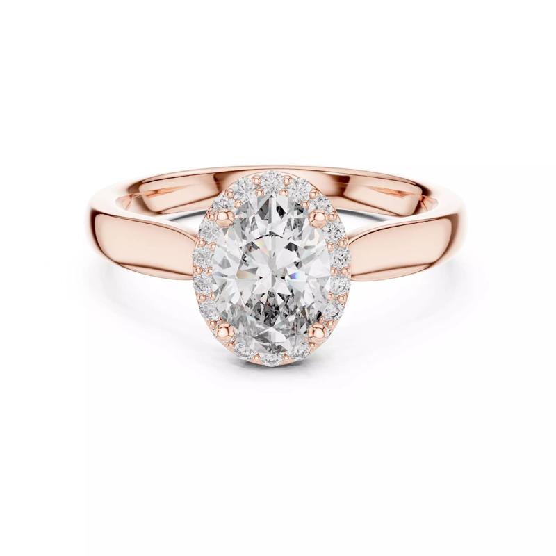 Oval Halo Solitaire Ring 3dm stl renders 360 animation videos