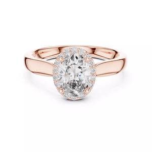 Oval Halo Solitaire Ring 3dm stl renders 360 animation videos