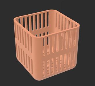 Container for smal parts made for an ultrasonic cleaner