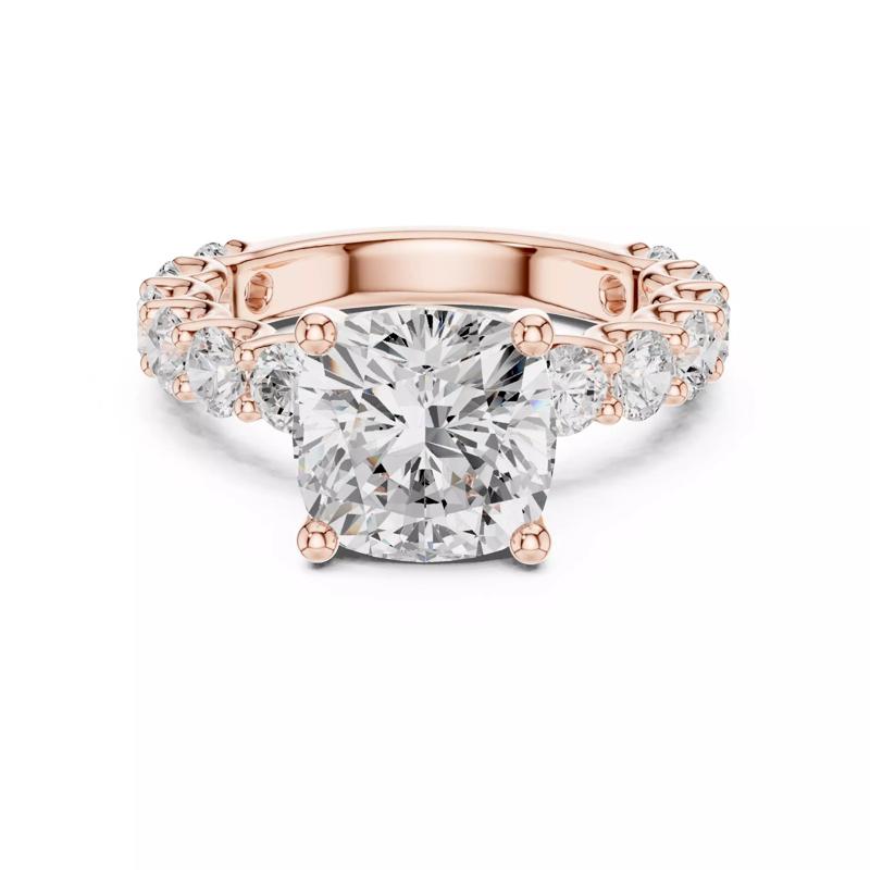 Cushion Cut Diamond Round U Cut Band Wedding Ring 3DM STL Video