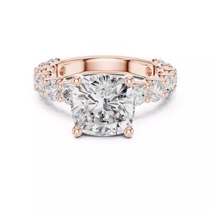 Cushion Cut Diamond Round U Cut Band Wedding Ring 3DM STL Video