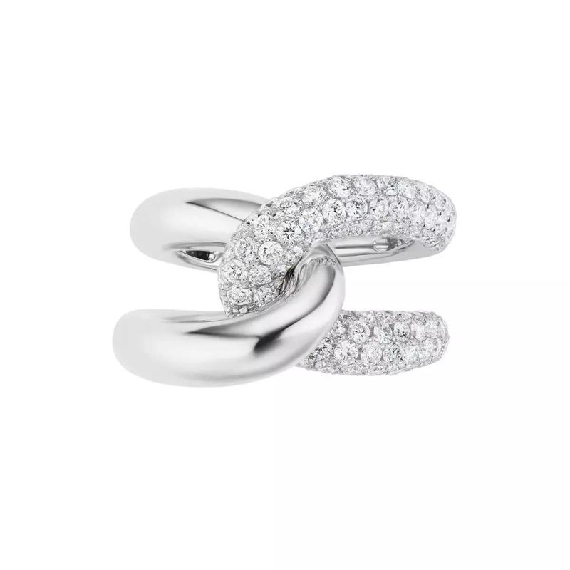 CUBAN  style pave diamonds ring