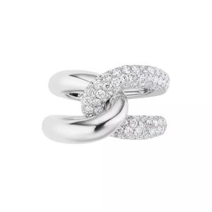 CUBAN  style pave diamonds ring