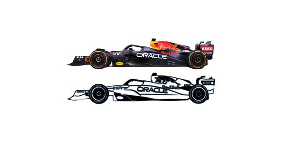 Redbull F1 RB19 Detailed Silhouette