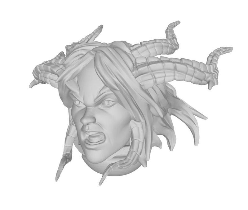 5 Female Demon Space Soldier Heads (From Keta-Minies)