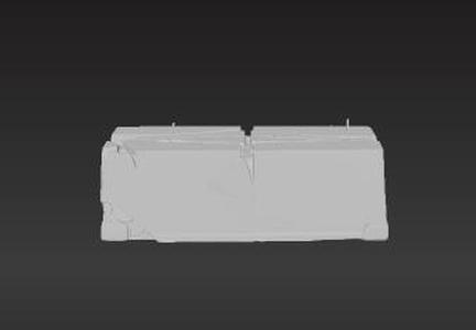 Apocalyptic Terrain Piece: Broken Concrete Barrier with Rusty Rebar - 28mm 32mm Scale Accessory