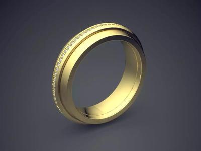 Classic Golden Engagement Ring With Layering and Diamond Details