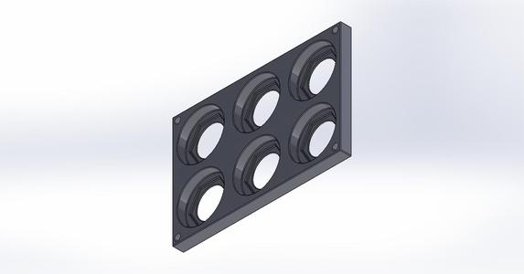 Miniatures Storage Tray, 35mm Hex Base x 6, ShoeBox Miniatures Storage System