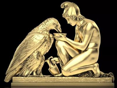 Bas- Relief Ganymede with Jupiters Eagle by Thorvaldsens Museum