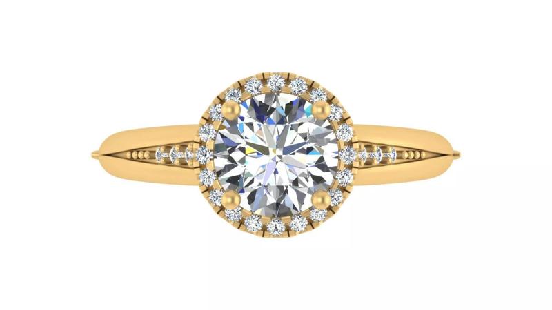 Classic Round-Cut Halo Engagement Ring