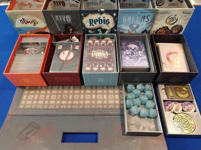 Matchbox Collection inserts - Golems, Rebis, 15 Days, Space Lunch, Eiyo
