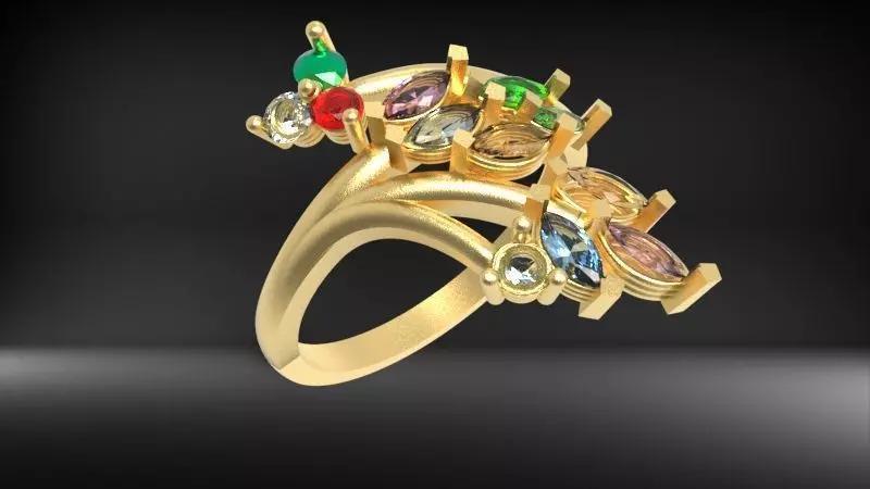 Custom Marquise Birthstone Ring