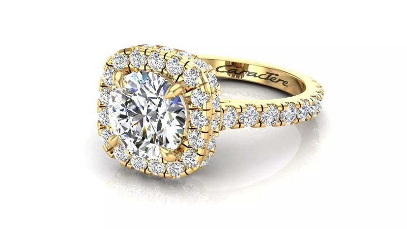 Custom Engagement Ring With Double Halo