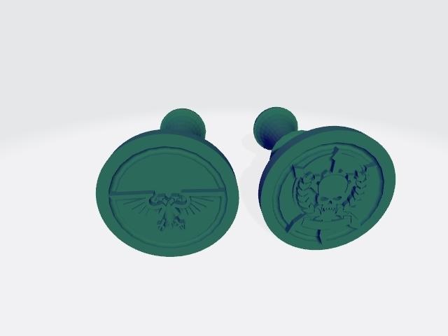 Aquila and Tanith Wax Stamps WH40k