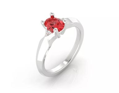D-1441 engagement ring with ruby stone