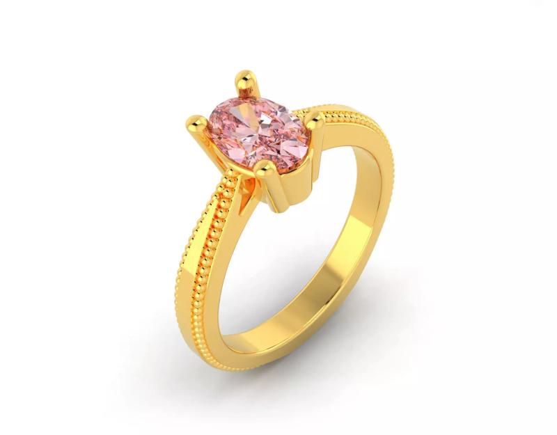 D-0597 oval sapphire ring gold