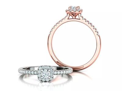 Cushion Halo Engagement Promise Ring 3Dprint model